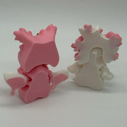 Pixie Buddies 3D Printed Collectable Figure Spring Fairies Moth Cherry Blossom - White & Pink Designs with Floral Accents