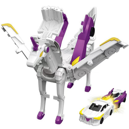Transform Car Toys into Magical Flying Dinosaur and Unicorns!2Pcs Transforming Car-Robot for Kids, Automatic Deformation of Magnetic Connections. Cars Kids