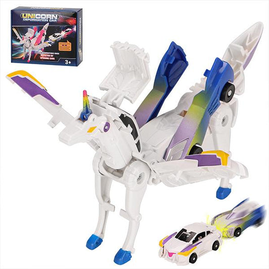 Transform Car Toys into Magical Flying Dinosaur and Unicorns!2Pcs Transforming Car-Robot for Kids, Automatic Deformation of Magnetic Connections. Cars Kids