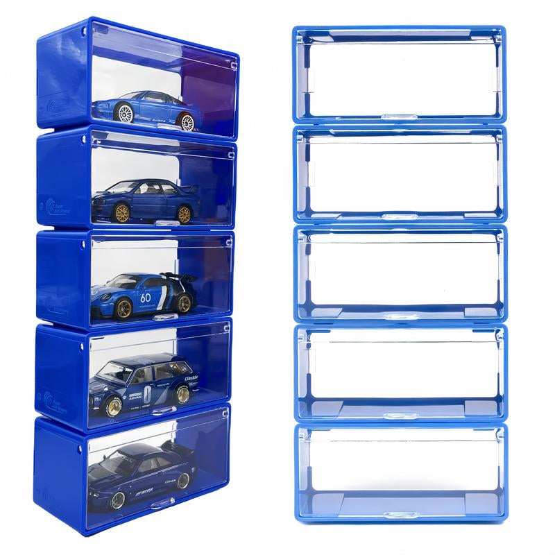 Super Mini Wheels 1:64 Display Case 5-Pack Clip on Storage Box for 1/64 Cars