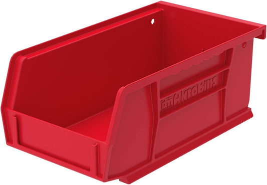30220 Akrobins Plastic Storage Bins, Space-Saving Stackable Bins for Garage, Pantry, Craft Organization, 7-Inch X 4-Inch X 3-Inch, Red, 24-Pack