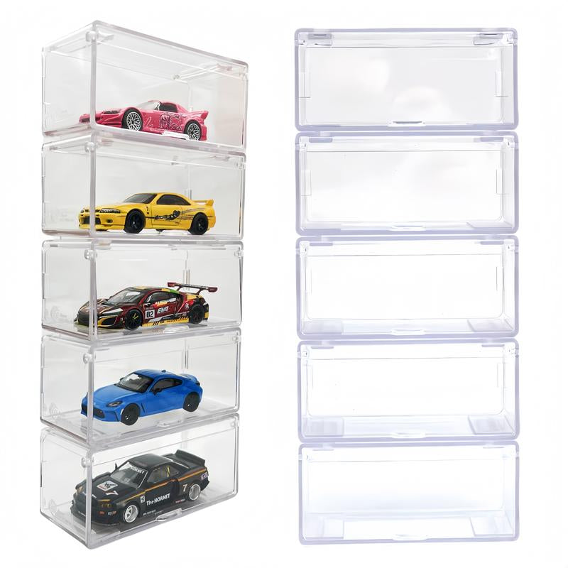 Super Mini Wheels 1:64 Display Case 5-Pack Clip on Storage Box for 1/64 Cars