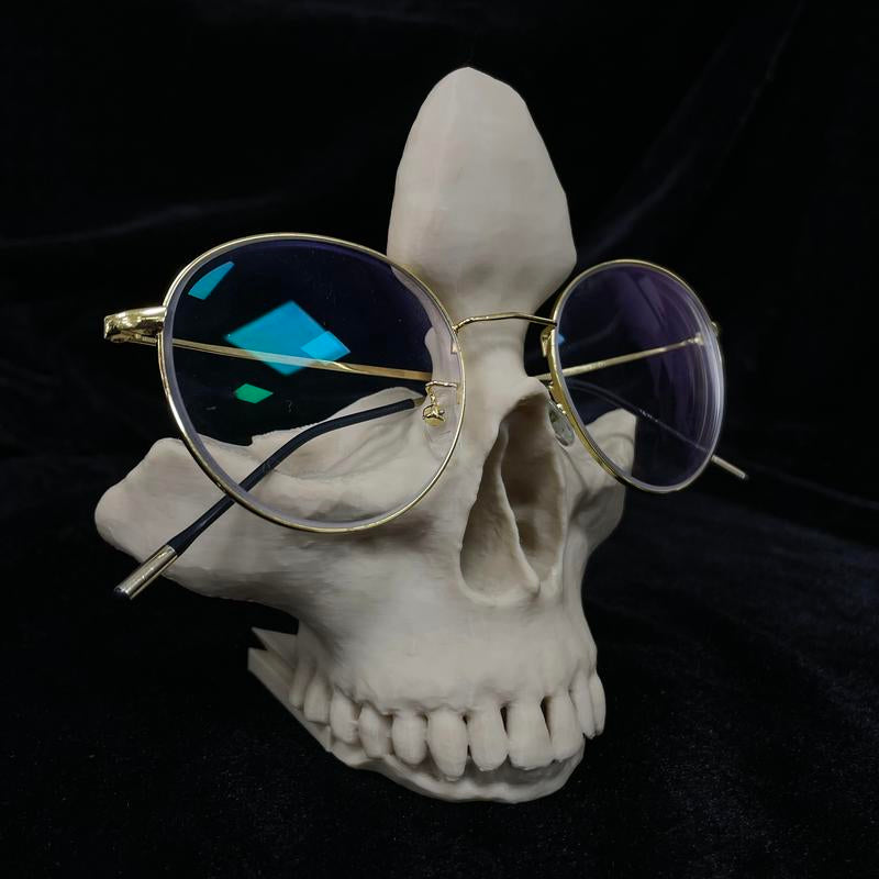 Stylish Skull Eyeglass Holder - Unique 3D Printed Display Stand for Reading Glasses