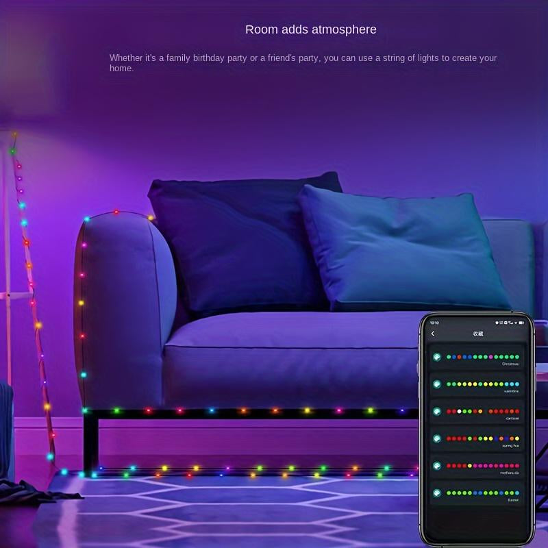 RGB Phantom LED Light - Intelligent Point-Controlled Voice-App, Waterproof, Sun Resistance, Ideal for Indoors & Outdoors, Music Sync LED Strip, Mother'S Day Gift