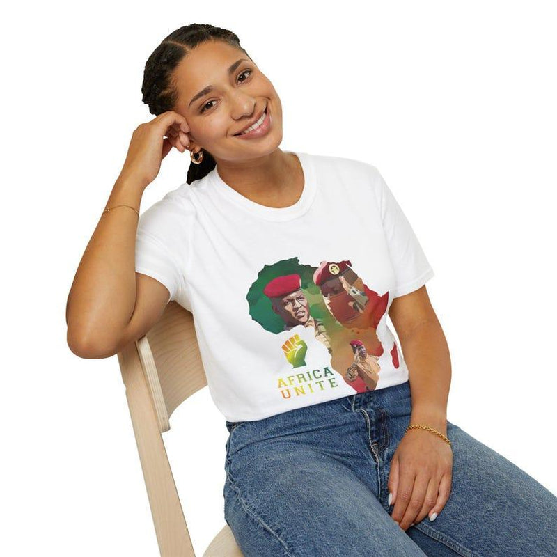 Africa Unite Unisex T-Shirt Featuring Support for President Ibrahim Traore and Pan-African Unity Movement