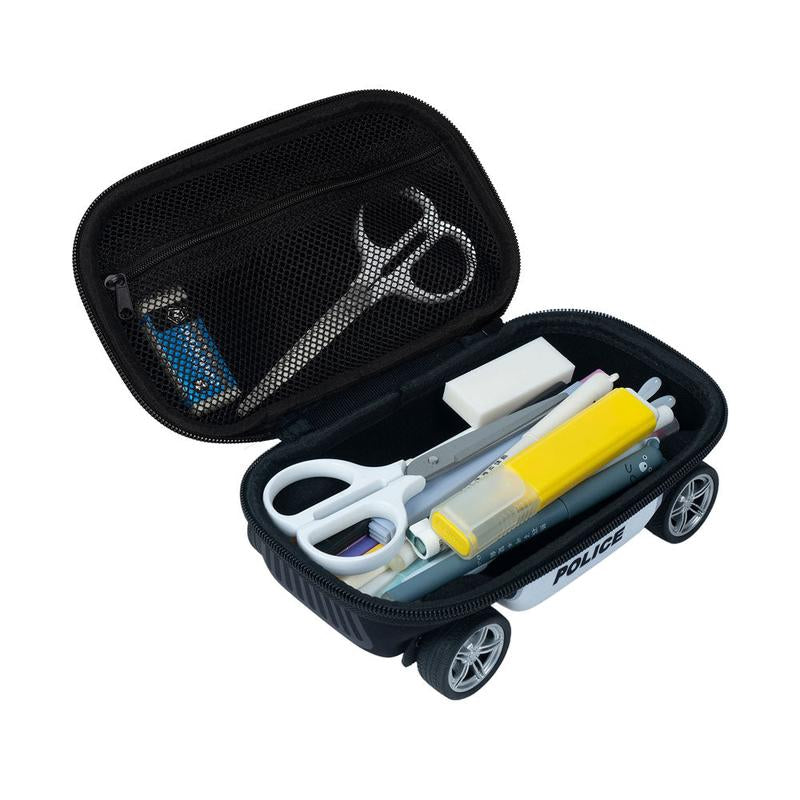 ZIPIT Truck Box - Cute Fire Truck & Police Car Design for Kids, Four Spinning Wheels, High-Quality Durable Storage