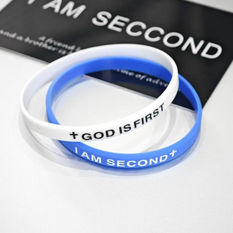 2-Packs-God IS FIRST BRACELET I AM SECOND Motivational Message Man BRACELET Thin Style Religious Easter Gifts Springtok