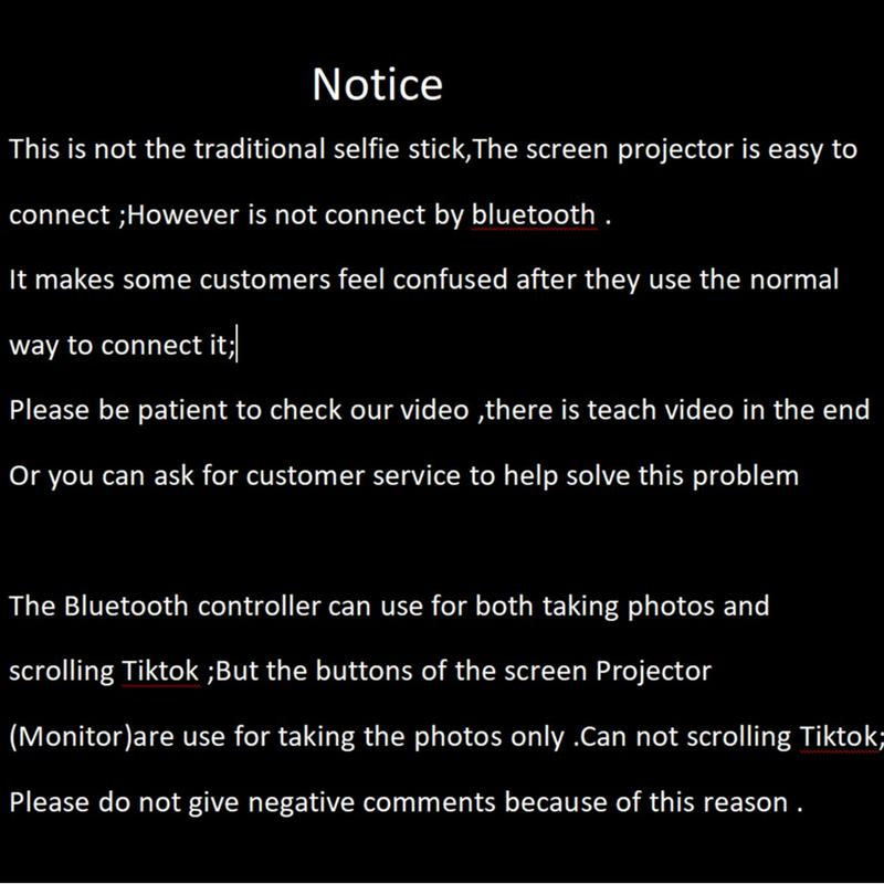 2025 New 5 in 1 Projection Rear Camera Selfie Stick ,With Selfie Monitor Screen,With Brush Tiktok Bluetooth Remote Control Scrolling ,With 2Pcs LED Fill Lights ,Maxinum Extend to 66.93 Inches , Phone Tripod, Content Creator Tools