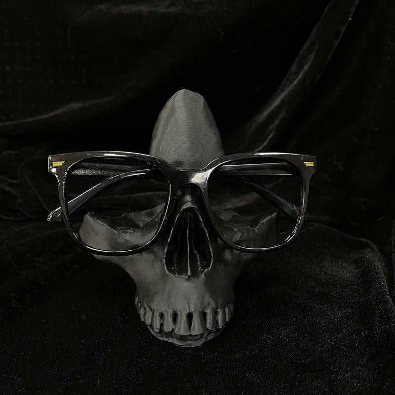 Stylish Skull Eyeglass Holder - Unique 3D Printed Display Stand for Reading Glasses