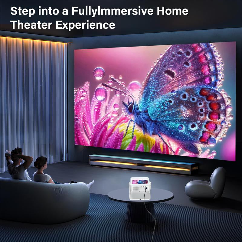 [US Warehouse] Aepuosem A2Pro 4K UHD Projector, 8-Inch Touch Tablet, Native 1080P, Auto Focus and Obstacle Avoidance, HIFI Speaker, Android 12, Wifi 6, Bluetooth Connection, 180° Rotation, Comes with Remote Control, Suitable for Games, Movies and Gifts.