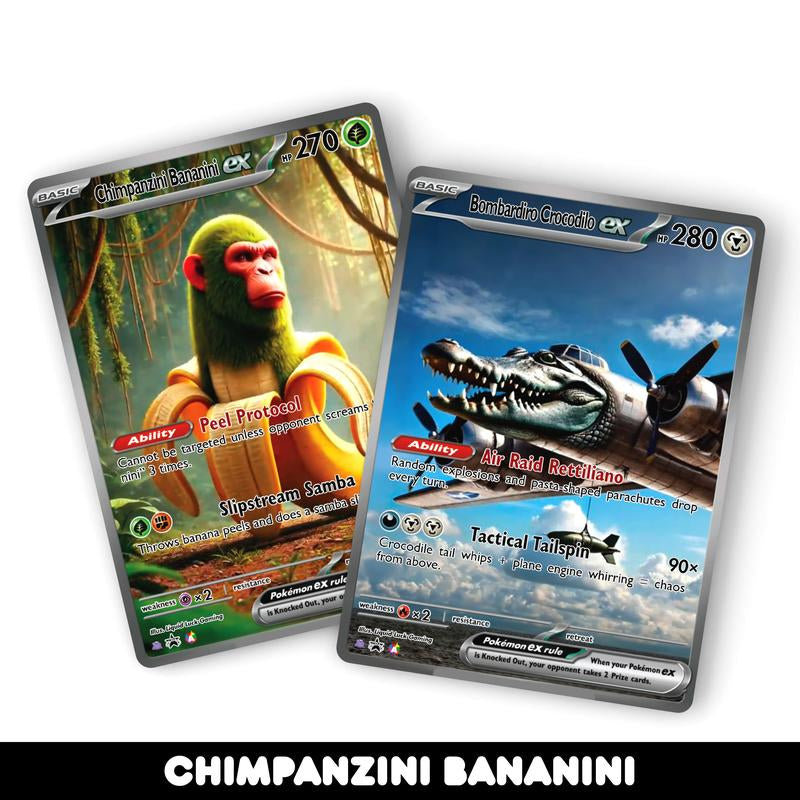Italian Brainrot Pokemon - Custom Holographic Fan-Art Cards - Hilarious Affordable Gift for Meme & Pokemon Fans