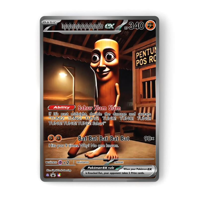 Italian Brainrot Pokemon - Custom Holographic Fan-Art Cards - Hilarious Affordable Gift for Meme & Pokemon Fans