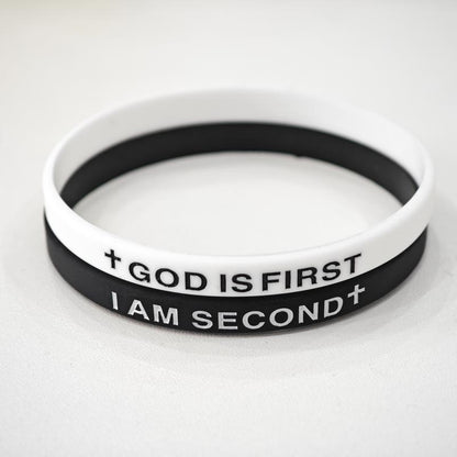 2-Packs-God IS FIRST BRACELET I AM SECOND Motivational Message Man BRACELET Thin Style Religious Easter Gifts Springtok