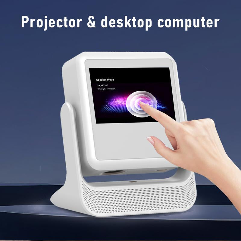 [US Warehouse] Aepuosem A2Pro 4K UHD Projector, 8-Inch Touch Tablet, Native 1080P, Auto Focus and Obstacle Avoidance, HIFI Speaker, Android 12, Wifi 6, Bluetooth Connection, 180° Rotation, Comes with Remote Control, Suitable for Games, Movies and Gifts.