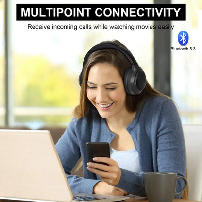 T-Fun NC50 Hybrid ANC Wireless Headphones, Built-In Mic, Low Latency,Be Aware of Safety Mode,Custom EQ, Over-Ear, Android/Iphone