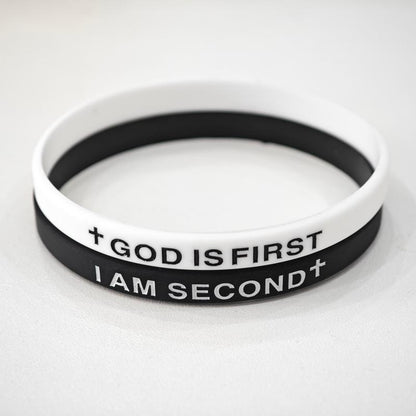 2-Packs-God IS FIRST BRACELET I AM SECOND Motivational Message Man BRACELET Thin Style Religious Easter Gifts Springtok