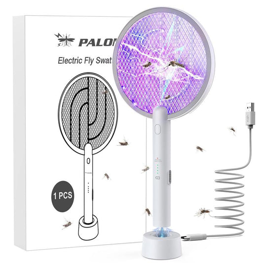 Electric Fly Swatter Rechargeable Bug Zapper 2 in 1 Fly Swatter with 1200Mah Battery for Bedroom, Kitchen, Terrace