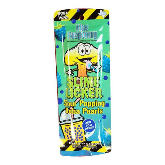 Slime Licker Sour Boba Popping Pearls – Green Apple, Blue Raspberry, Grape & Strawberry Lemonade – Tangy Burst-Filled Toppings for Drinks & Snacks Beverage