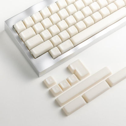 ULTRAEQUIP White Jade Keycaps 160 Keys Double Shot PBT Keycaps RSA Profile Translucent Shine through Keycaps Custom Keycap Set with Split/ 7U Spacebar for Alice/ 61/64/68/84/87/100/104/108 Mechanical Keyboard
