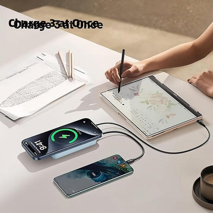 Magnetic Wireless Portable Charger with Stand, Foldable Power Bank with Type-C Cable LED Display 22.5W 10, 000Mah PD Fast Charging Lighting Battery Pack for Iphone 16/15/15 Plus/15 Pro/15 Pro Max, Iphone 14/13/12 Series