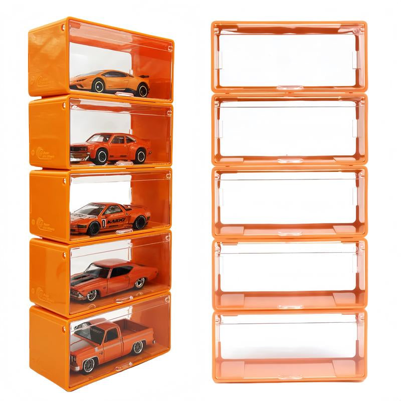 Super Mini Wheels 1:64 Display Case 5-Pack Clip on Storage Box for 1/64 Cars