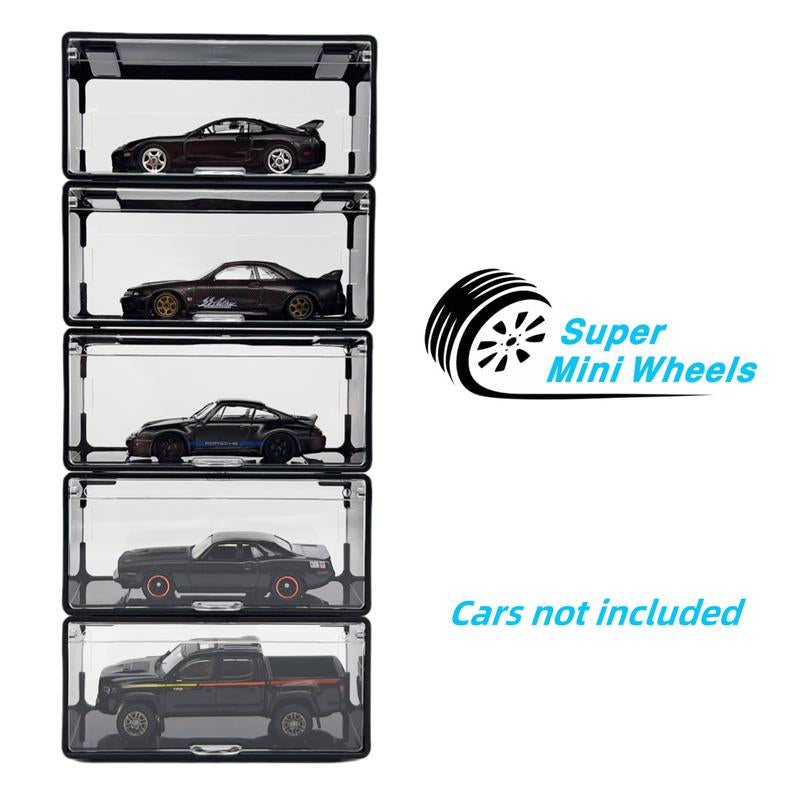 Super Mini Wheels 1:64 Display Case 5-Pack Clip on Storage Box for 1/64 Cars