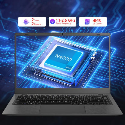 RNRUO 14-Inch Laptop Intel N4000 Dual-Core Processor 8GB RAM 256GB SSD ROM Windows 11 ,Suitable for Student Study ＆ Business Office