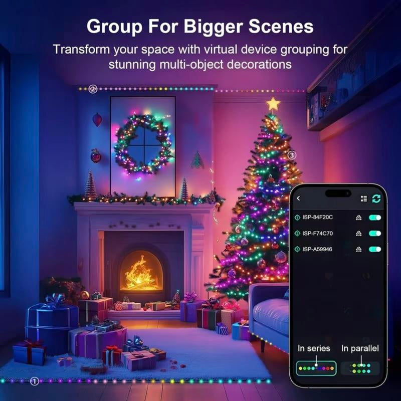 RGB Phantom LED Light - Intelligent Point-Controlled Voice-App, Waterproof, Sun Resistance, Ideal for Indoors & Outdoors, Music Sync LED Strip, Mother'S Day Gift