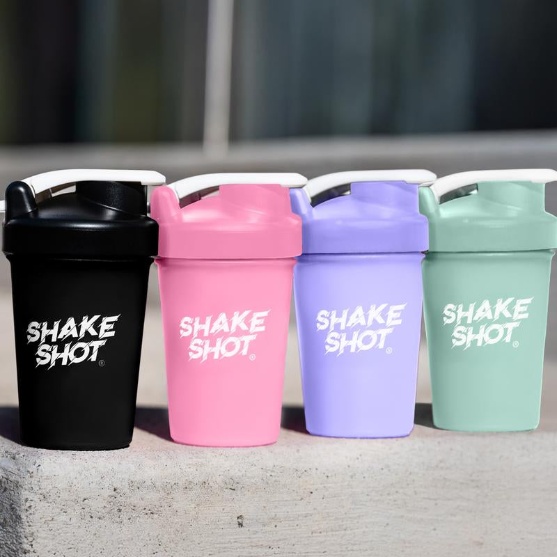 Shake Shot Variety Packs 4 Oz Mini Pre-Workout & Supplement Bottle with Clip & Shaker Ball