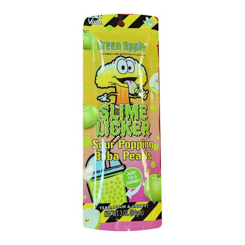 Slime Licker Sour Boba Popping Pearls – Green Apple, Blue Raspberry, Grape & Strawberry Lemonade – Tangy Burst-Filled Toppings for Drinks & Snacks Beverage