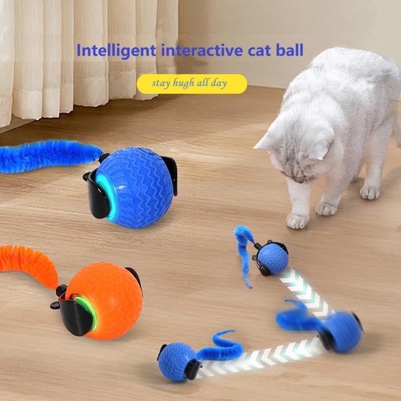 Smart Interactive Cat Ball Toy for Indoor Cats，Automatic Self-Moving Cats Dogs Ball with USB Charging，Obstacle Avoidance Smart Cat Toys for Keep Them Busy for Small/Medium/Large Cats Dogs Outdoor Pet Toy Rolling Cat Toys Smart Interactive Kitten