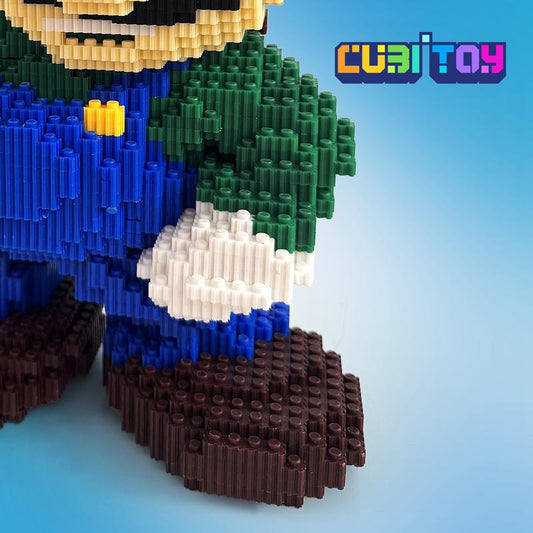 Cubi Cartoon Series Medium Plumber Bro (3,250 PCS), Micro 3D Building Block Model