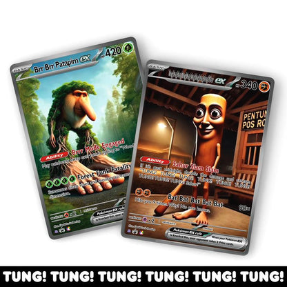 Italian Brainrot Pokemon - Custom Holographic Fan-Art Cards - Hilarious Affordable Gift for Meme & Pokemon Fans