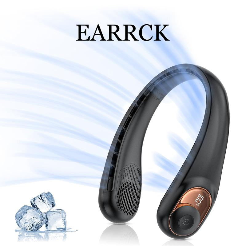 Portable Neck Fan, 5200Mah Rechargeable, 4H Use, Hands-Free Bladeless, 3 Speeds, for Travel, Sports, Office, Gift for Women Men,