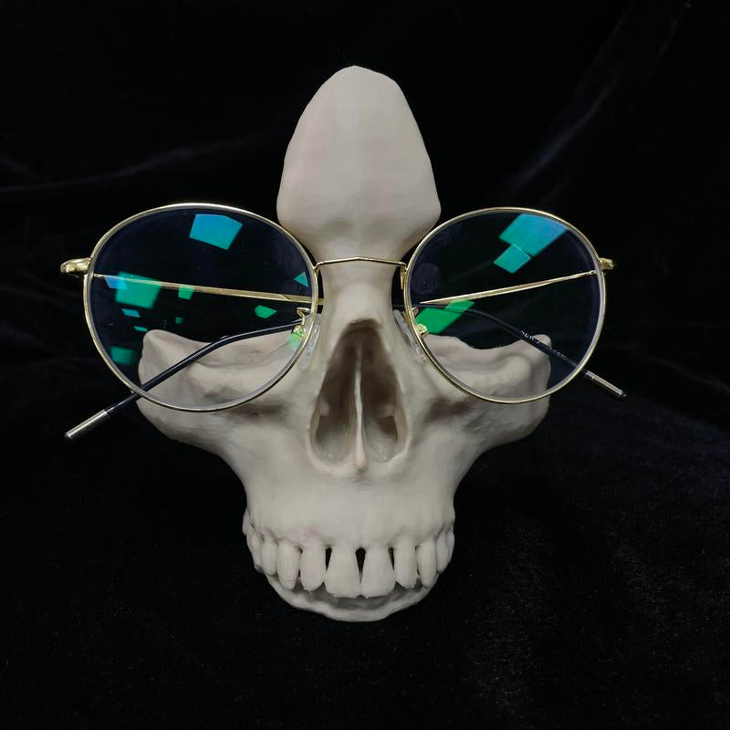 Stylish Skull Eyeglass Holder - Unique 3D Printed Display Stand for Reading Glasses