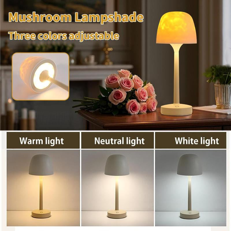 Water Ripple Design Table Lamp, USB Rechargeable Portable Night Light, LED Ambient Light with Remote Control, Suitable for Bedroom, Living Room, Study, Home