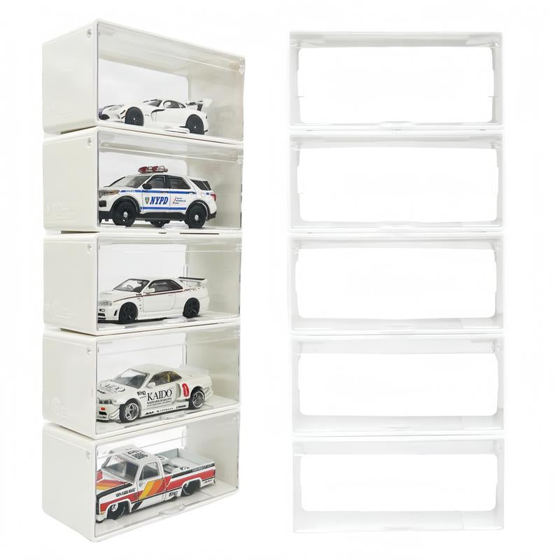 Super Mini Wheels 1:64 Display Case 5-Pack Clip on Storage Box for 1/64 Cars