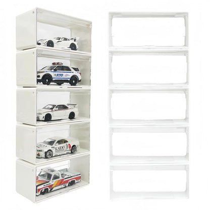 Super Mini Wheels 1:64 Display Case 5-Pack Clip on Storage Box for 1/64 Cars