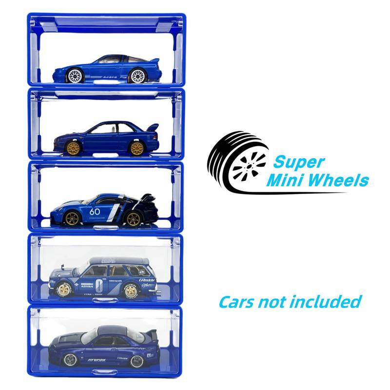 Super Mini Wheels 1:64 Display Case 5-Pack Clip on Storage Box for 1/64 Cars