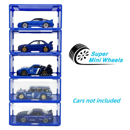 Super Mini Wheels 1:64 Display Case 5-Pack Clip on Storage Box for 1/64 Cars