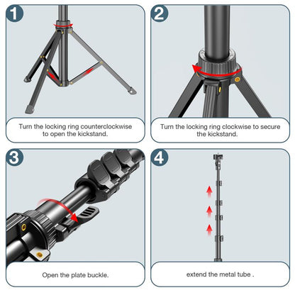 62'' Extendable Phone Tripod & Selfie Stick with Wireless Remote and Universal Holder, Compatible with Iphone, Android, and Cameras