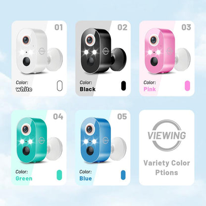 Viewing Solar Surveillance Camera 1080P 2K IP65 Weatherproof Mini Camera Wifi Bluetooth Outdoor Nightvision with People and Motion Detection