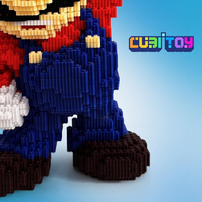 Cubi Cartoon Series Medium Plumber Bro (3,250 PCS), Micro 3D Building Block Model