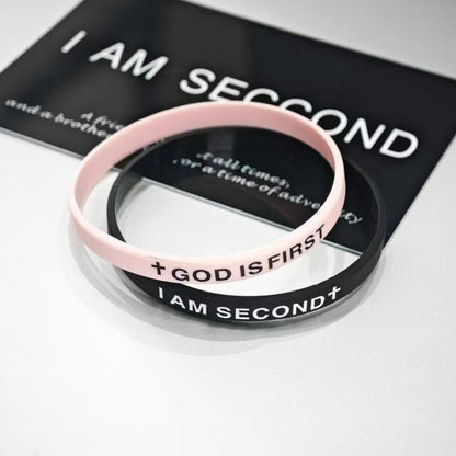 2-Packs-God IS FIRST BRACELET I AM SECOND Motivational Message Man BRACELET Thin Style Religious Easter Gifts Springtok