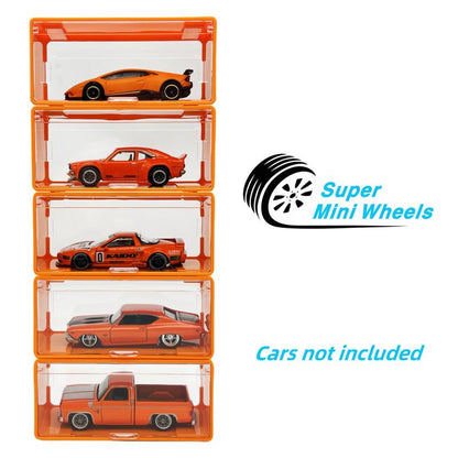Super Mini Wheels 1:64 Display Case 5-Pack Clip on Storage Box for 1/64 Cars